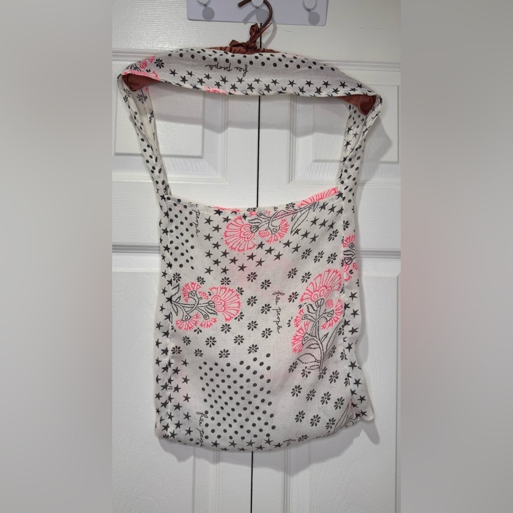 Free People Reusable Cotton Blend Tote Bag | Floral & Star Print OS